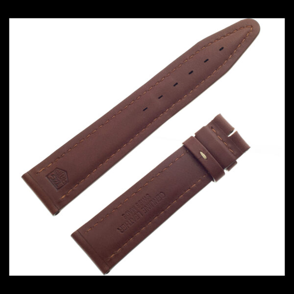 TAG Heuer brown calfskin strap with white stitching 20 x 18 (FC8001)