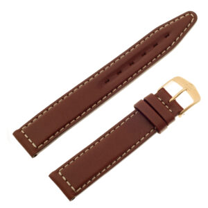 TAG Heuer brown calfskin strap with white stitching and TAG Heuer tang buckle 17 x 16 (BC0533)