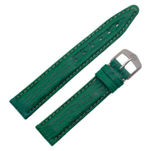 TAG Heuer green sharkskin strap with white stitching and TAG Heuer tang buckle 17.5 x 16  (BC0538)