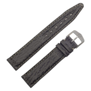 TAG Heuer gray sharkskin strap with white stitching and TAG Heuer tang buckle 17.5 x 16  (BC0536)