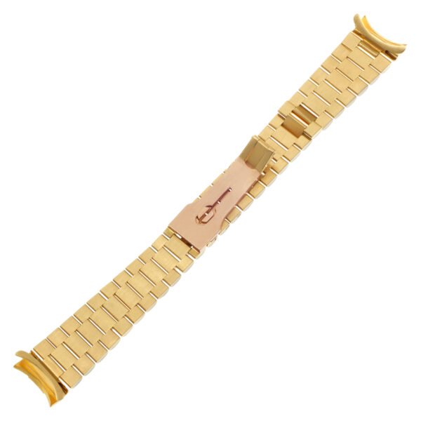 Custom Italian President-style bracelet for midsize Rolex replacement in 18k yellow gold (17mm x 13mm)