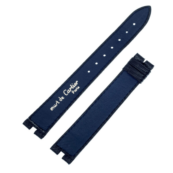 Cartier navy blue lizard strap (16 x 14)