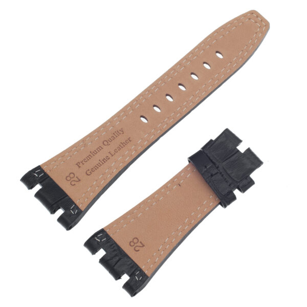 Genuine Leather Black band for Audemars Piguet (28mmx20mm)