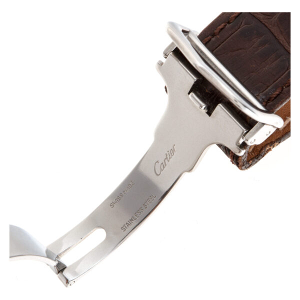 Cartier midnight brown Pasha alligator strap (20mm x 17mm) with stainless steel deployant buckle