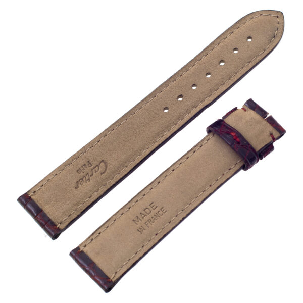 Cartier shiny burgundy crocodile strap for tang buckle (18x15)