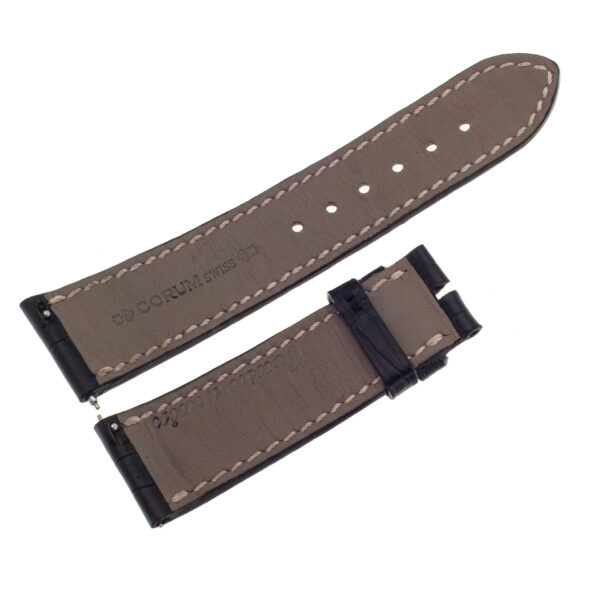 Corum black alligator strap with white stiching 20mm x 18mm