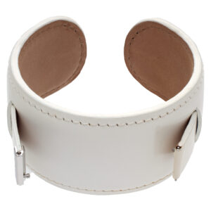 Piaget white calfskin cuff band at 33mm and 13mm