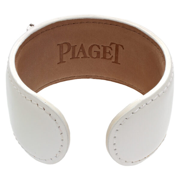 Piaget white calfskin cuff band at 33mm and 13mm