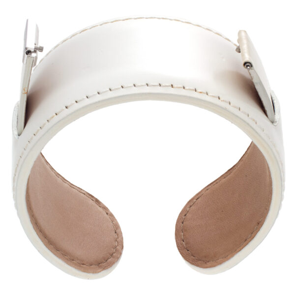 Piaget white calfskin cuff band at 33mm and 13mm