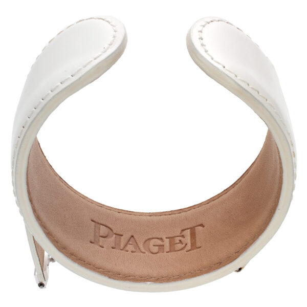 Piaget white calfskin cuff band at 33mm and 13mm