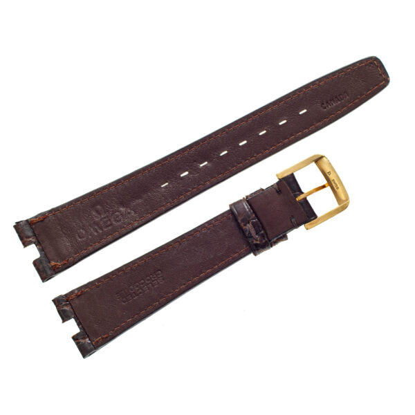 Omega brown crocodile strap with original buckle at 19mm x 15mm