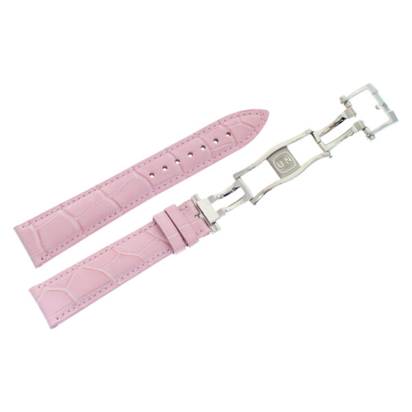 Ulysse Nardin pink alligator strap with UN deployant buckle (19x16)