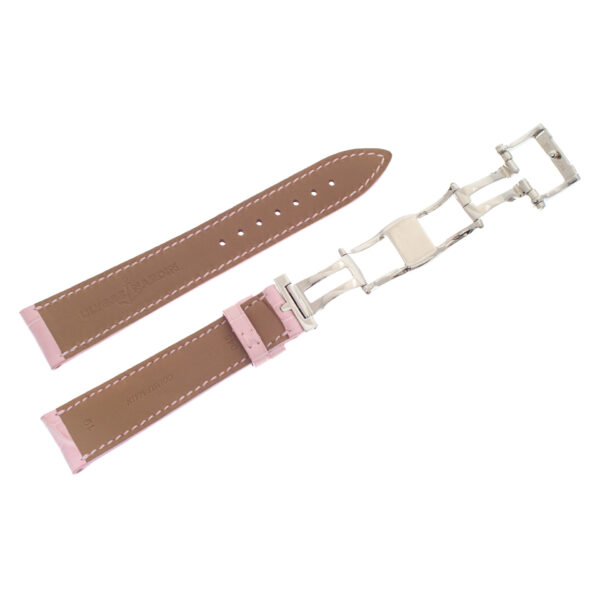 Ulysse Nardin pink alligator strap with UN deployant buckle (19x16)