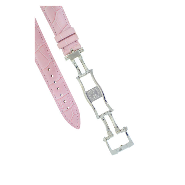 Ulysse Nardin pink alligator strap with UN deployant buckle (19x16)