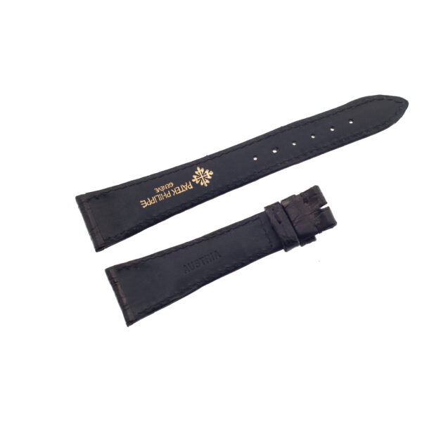 Patek Philippe shiny black crocodile strap 20mm x 14mm