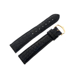 Cartier black crocodile strap with original 18k gold buckle (18 mm x 16 mm) 4'' long end, 3 1/4'' short end