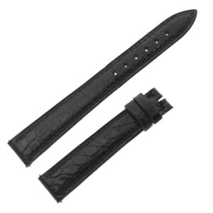 Franck Muller glossy black crocodile strap (14mm x 12mm). 4'' long end, 2.5'' short end