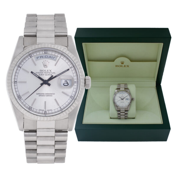 Rolex Day-Date 18239 18k white gold 36mm auto watch