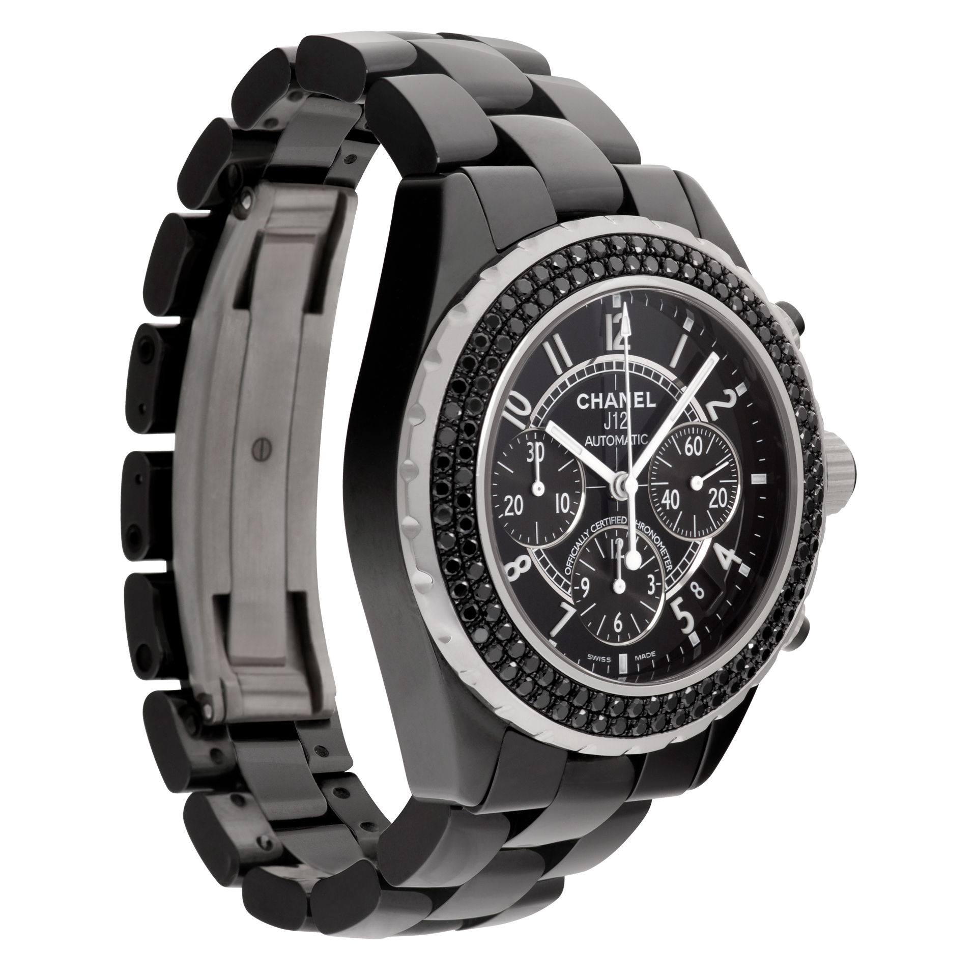 Chanel J12 Black Ceramic Stainless Steel Automatic 42mm Chronograph Wa