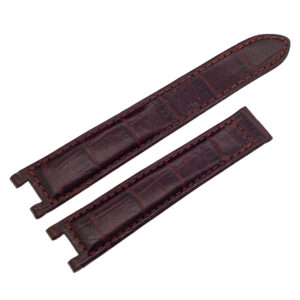 Dark brown alligator grain genuine leather strap at 18mm x 15.5mm