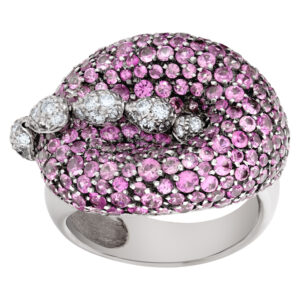 De Grisogono pink sapphire w/ diamond ring