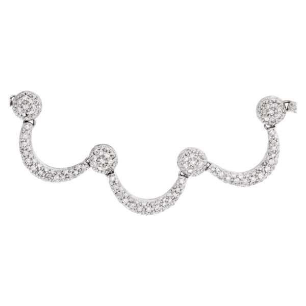 Half moon diamond necklace in 18k white gold