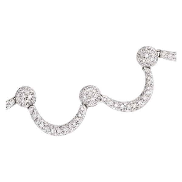 Half moon diamond necklace in 18k white gold