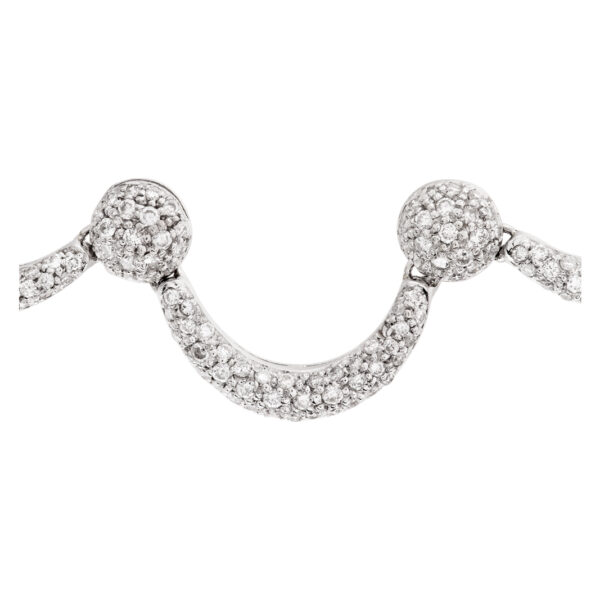 Half moon diamond necklace in 18k white gold