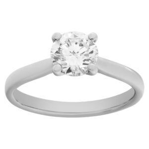 GIA certified round brilliant cut diamond 1.02 carat (E color, VS2 clarity) ring