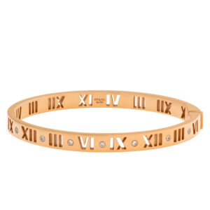 Tiffany & Co. Atlas Bangle in Rose Gold W/ Diamonds