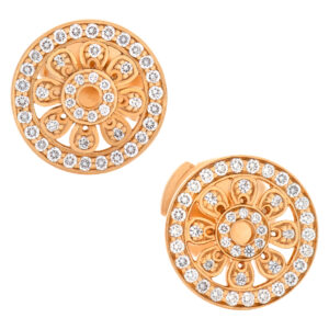 Tiffany & Co. Flower collection, Earrings stud in 18k Rose Gold W/ Diamonds