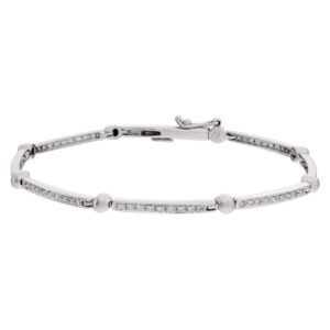 Danty 18k white gold bracelet with pave diamonds