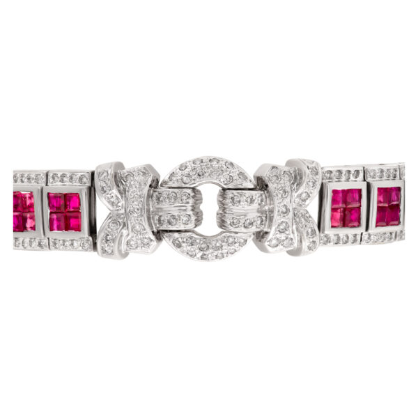 Ruby and diamon bracelet in 18k white gold