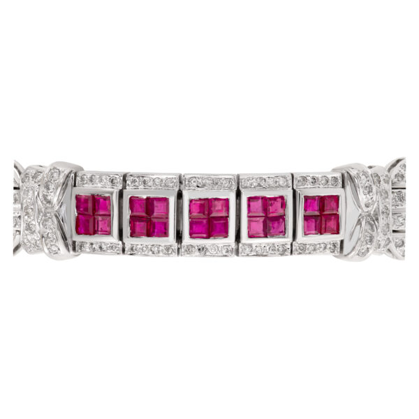 Ruby and diamon bracelet in 18k white gold