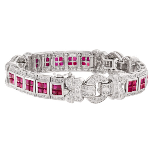 Ruby and diamon bracelet in 18k white gold