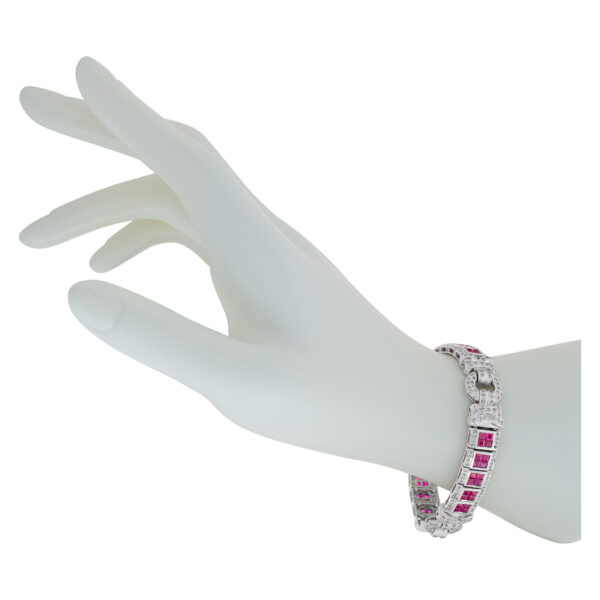 Ruby and diamon bracelet in 18k white gold