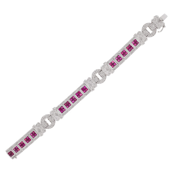 Ruby and diamon bracelet in 18k white gold