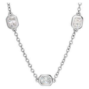 Radiant cut diamond by the yard necklace