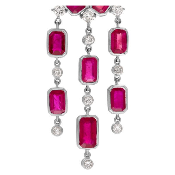 Burma ruby earrings with diamonds in 18k white gold