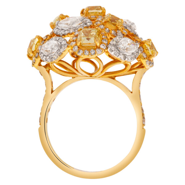 Fancy yellow diamond ring set in 18k