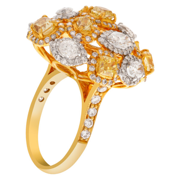 Fancy yellow diamond ring set in 18k