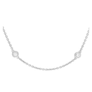 Diamond By The Yard Necklace 18k Wg, 0.55 Cts In Round Cut Diamonds