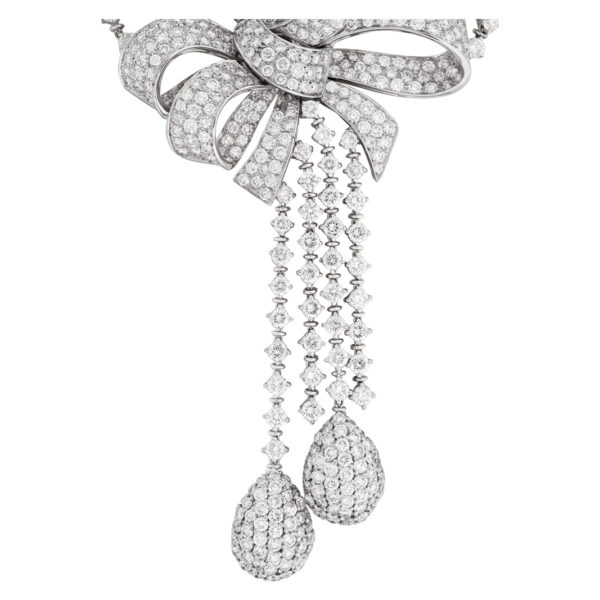 Diamond Bow necklace with approximately 63 carats in diamonds