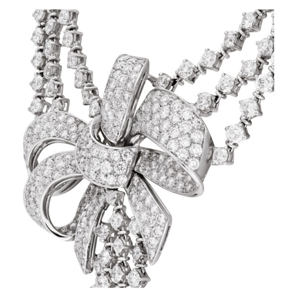 Diamond Bow necklace with approximately 63 carats in diamonds