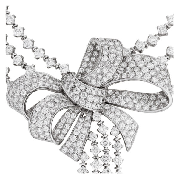 Diamond Bow necklace with approximately 63 carats in diamonds