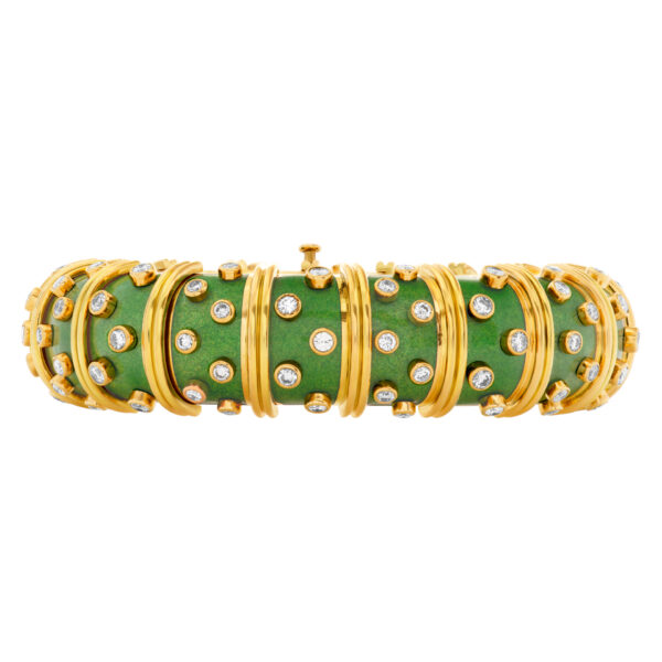 Tiffany & Co. Schlumberger Enamel Diamond Bracelet