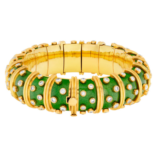 Tiffany & Co. Schlumberger Enamel Diamond Bracelet