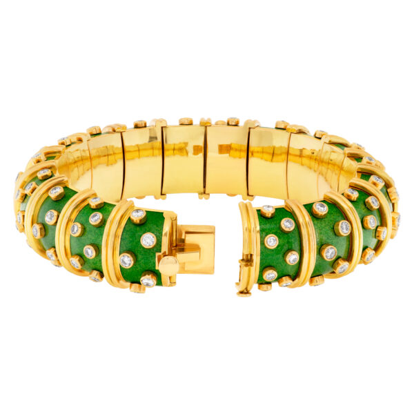 Tiffany & Co. Schlumberger Enamel Diamond Bracelet