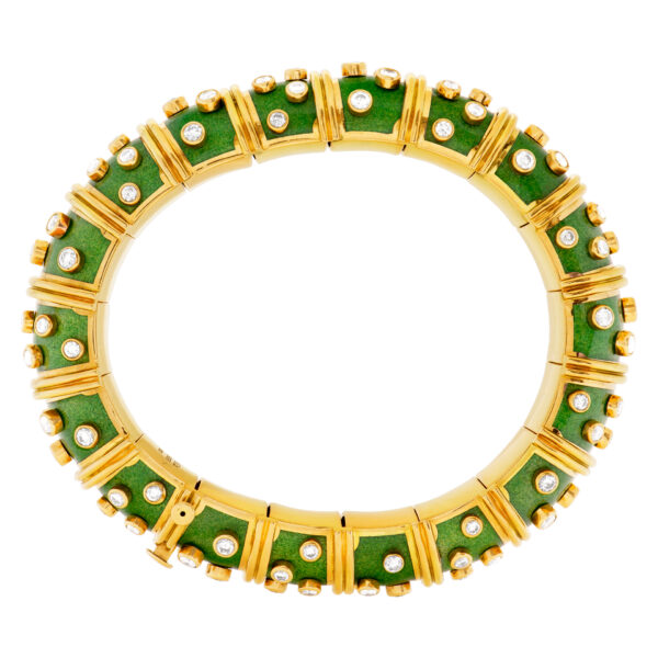 Tiffany & Co. Schlumberger Enamel Diamond Bracelet