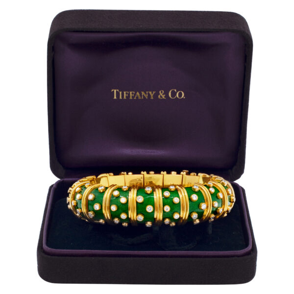 Tiffany & Co. Schlumberger Enamel Diamond Bracelet